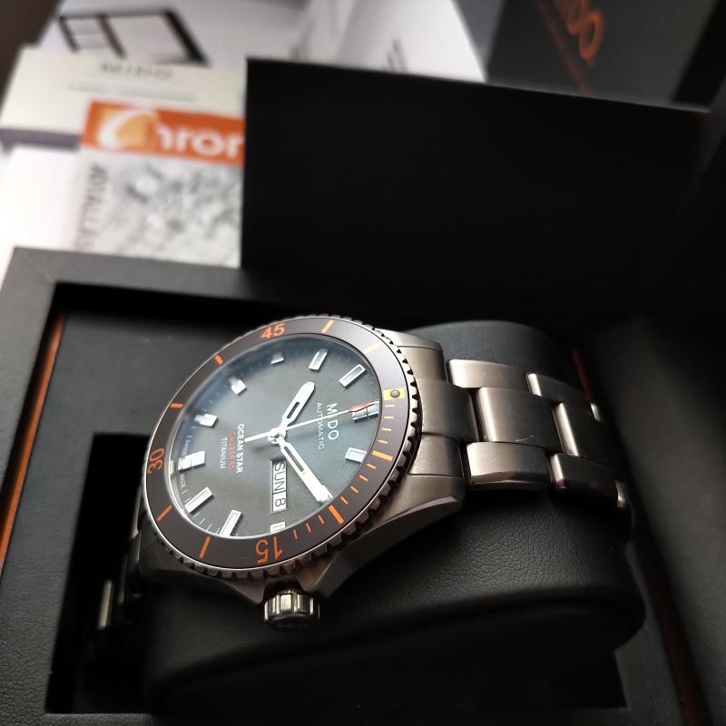 Eladó full set garanciás Mido Ocean Star 200 Titanium férfi automata titán karóra