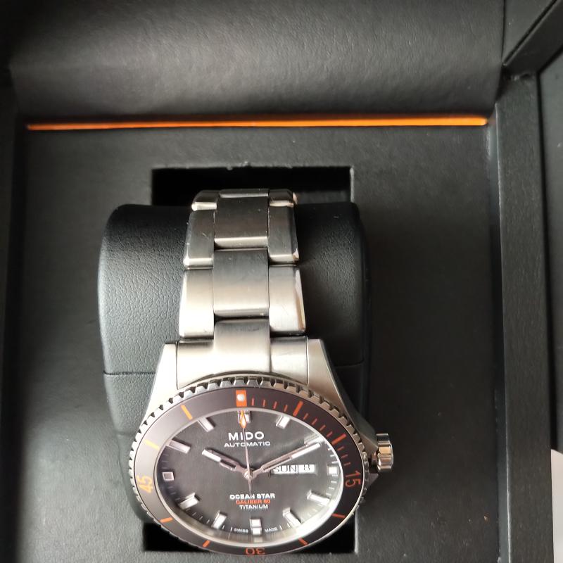 Eladó full set garanciás Mido Ocean Star 200 Titanium férfi automata titán karóra