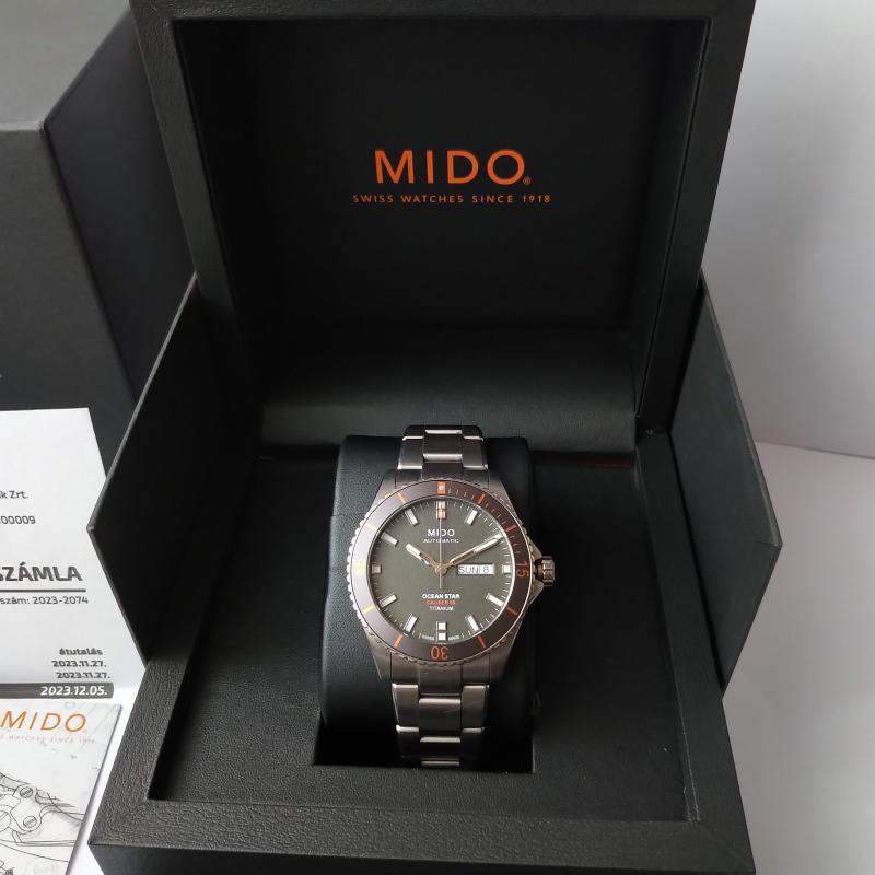 Eladó full set garanciás Mido Ocean Star 200 Titanium férfi automata titán karóra